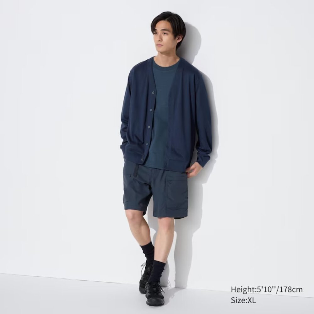 Uniqlo Men's Navy Cardigan Sweater